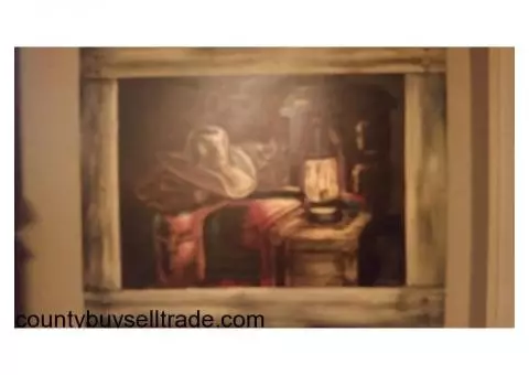 Western Canvas Oil Painted Wall Art