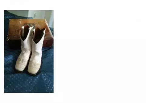 Alligator Skin Boots Leather White Women Size 10 w/ Box Nice!!